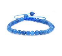KLIYBGTHIJTP Braccialetto intrecciato regolabile con pietre preziose da 6 mm, perline rotonde e cristalli, unisex
