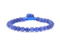 KLIYBGTHIJTP Braccialetto intrecciato regolabile con pietre preziose da 6 mm, perline rotonde e cristalli, unisex