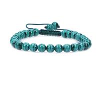 KLIYBGTHIJTP Braccialetto intrecciato regolabile con pietre preziose da 6 mm, perline rotonde e cristalli, unisex