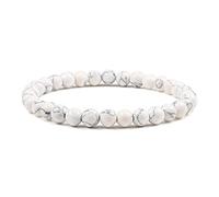 KLIYBGTHIJTP Bracciali Coppia Distanza Braccialetto Rosso Turchese Nero Opaco Pietra Naturale Uomini Bangle 6mm Corda Elastica Perline Braccialetti per Donne Gioielli, Pietra