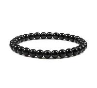 KLIYBGTHIJTP Bracciali Coppia Distanza Braccialetto Rosso Turchese Nero Opaco Pietra Naturale Uomini Bangle 6mm Corda Elastica Perline Braccialetti per Donne Gioielli, Pietra