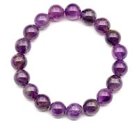 KLIYBGTHIJTP ElisaJewelryArt - Bracciale con perline di ametista naturale, pietra preziosa energetica, braccialetto elastico unisex regolabile (uomo, ametista), Men, Pietra