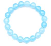 KLIYBGTHIJTP ElisaJewelryArt - Bracciale con perline di angelite naturale, pietra preziosa calmante e cristallo, unisex, regolabile (uomo, angelite), Men, Pietra