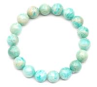 KLIYBGTHIJTP ElisaJewelryArt - Braccialetto con perline di amazzonite naturale, pietra preziosa preziosa e cristallo, braccialetto elastico unisex regolabile (uomo, amazzonite), Men, Pietra