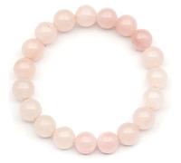 KLIYBGTHIJTP ElisaJewelryArt - Braccialetto elastico con perle di quarzo rosa naturale, pietre preziose e cristalli, unisex, regolabile, da donna, quarzo rosa, Women, Pietra