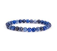 KLIYBGTHIJTP - Piccolo, medio, grande - Braccialetto con perline per donne e uomini - Perline rotonde da 6 mm, Select Size, Pietra