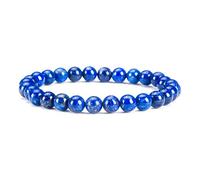 KLIYBGTHIJTP - Piccolo, medio, grande - Braccialetto con perline per donne e uomini - Perline rotonde da 6 mm, Small, Pietra
