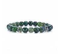 KLIYBGTHIJTP - Piccolo, medio, grande - Braccialetto con perline per donne e uomini - Perline rotonde da 8 mm, Grande, Pietra