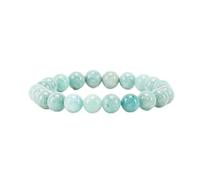 KLIYBGTHIJTP - Piccolo, medio, grande - Braccialetto con perline per donne e uomini - Perline rotonde da 8 mm, Select Size, Pietra
