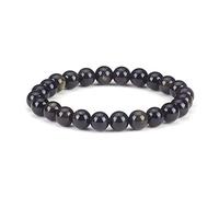 KLIYBGTHIJTP - Piccolo, medio, grande - Braccialetto con perline per donne e uomini - Perline rotonde da 8 mm, Small, Pietra