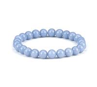 KLIYBGTHIJTP - Piccolo, medio, grande - Braccialetto con perline per donne e uomini - Perline rotonde da 8 mm, Select Size, Pietra