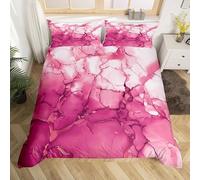 KLJFIGUT Copripiumino Singolo 155x200 modello in marmo Copripiumini in Microfibra con Cerniera, Set di Biancheria da Letto Singolo per Ragazza e Ragazzi, 1 Copripiumino e 2 Federe 50x80 cm