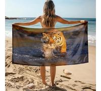 KLJFIGUT Telo Mare Microfibra tigre Asciugamano Bagno Rapido Asciugatura per Spiaggia, Leggeri e Compatti Teli Mare per Viaggi, Palestra, Nuoto - 100x200 cm