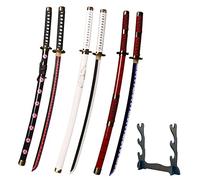 Kljhld Cosplay di Bambù Anime Spada - Set di Tre Pezzi Roronoa Zoro Katana: Shusui, Wado Ichimonji e Sandai Kitetsu - 103 cm/40 Pollici