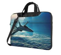 KLJnmbb Aircraft Fighter Jet Stampa Pratica Borsa Elegante e Protettiva Borsa per Laptop Versatile Borsa Morbida Per Donne Uomini, Nero , 14 inch