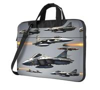 KLJnmbb Aircraft Fighter Jet Stampa Pratica Borsa Elegante e Protettiva Borsa per Laptop Versatile Borsa Morbida Per Donne Uomini, Nero , 13 inch