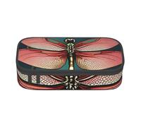 KLJnmbb Astuccio da viaggio con libellula e ninfea, 20 x 5 x 9 cm, borsa funzionale per forniture per ufficio