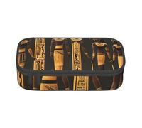 KLJnmbb Astuccio da viaggio con stampa di geroglifici dell'antico Egitto, 20,3 x 5,1 x 9,4 cm, borsa portaoggetti funzionale per forniture per ufficio
