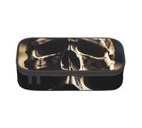 KLJnmbb Astuccio da viaggio con stampa di scheletro e osso, 21 x 5 x 9 cm, borsa funzionale per forniture per ufficio