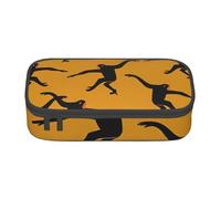 KLJnmbb Astuccio da viaggio con stampa scimmia Gibbon nera, 21 x 5 x 9 cm, borsa funzionale per forniture per ufficio