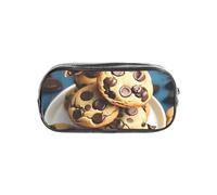 KLJnmbb Astuccio trasparente con stampa di biscotti con cibo e gocce di cioccolato, per studenti, bambini, ragazzi, ragazze, cancelleria, organizer trasparente