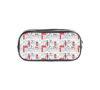 KLJnmbb Astuccio trasparente con stampa "I Love London", per studenti, bambini, ragazzi e ragazze, organizer per cancelleria trasparente