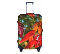 KLJnmbb Autunno Foglie Rosse e Frutti Stampa Valigie Copertura Elastica Lavabile Anti Graffio Protezione Dei Bagagli, bianco, XL