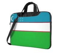 KLJnmbb Bandiera della Repubblica di Uzbekistan Stampa Pratica Borsa Elegante e Protettiva Borsa per Laptop Versatile Borsa Morbida Per Donne Uomini, Nero , 15.6 inch