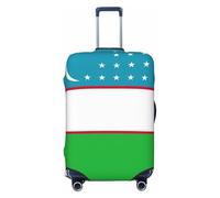 KLJnmbb Bandiera della Repubblica di Uzbekistan Stampa Universale Valigie Copertura Bagagli Protettore Elastico Lavabile Viaggio Copertura Dei Bagagli, Nero , M