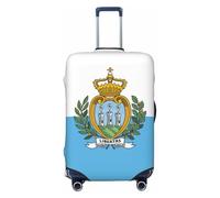 KLJnmbb Bandiera di San Marino Stampa Universale Valigie Copertura Dei Bagagli Elastico Lavabile Viaggio Copertura Dei Bagagli, Nero , L