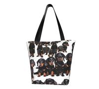 KLJnmbb Bassotto Weiner Borsa a tracolla funzionale con stampa di cane da viaggio, spiaggia, borsa alla moda per uso quotidiano, vacanze, lavoro, estate