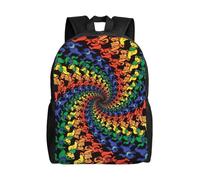 KLJnmbb Bear Dancing Tie Dye Stampa Uomini Donne Elegante Zaino Impermeabile Per Viaggi Escursionismo Campeggio Leggero Daypack