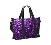 KLJnmbb Bella borsa a mano da viaggio viola con stampa glitterata per donne e uomini borsa a tracolla tote per weekend fuga palestra vacanza