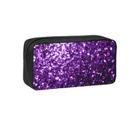 KLJnmbb Bella custodia leggera viola glitterata per cancelleria, organizer per ufficio, viaggi, pendolari, regalo per la casa