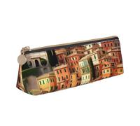 KLJnmbb Bella Italia Stampa Elegante Matita Astuccio Grande Capacità Triangolo Pouch con Cerniera per Strumenti di Scrittura