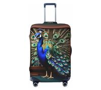 KLJnmbb Bella Pavone Immagine Stampa Universale Valigie Copertura Dei Bagagli Protettore Elastico Lavabile Viaggio Bagagli Copertura, Nero , L