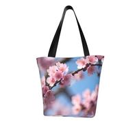 KLJnmbb Bella stampa fiori di ciliegio funzionale borsa a tracolla da viaggio spiaggia borsa alla moda borsa quotidiana vacanza lavoro uso estivo