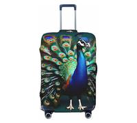 KLJnmbb Bella stampa pavone universale valigia copertura bagagli Protector elastico lavabile viaggio bagagli copertura, Nero , M
