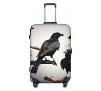 KLJnmbb Black Crow Birds On A Branch Print Elasticizzato Valigia Universale Elastico Bagagli Manica Vacanza Viaggio, Nero , M, Bagaglio a mano