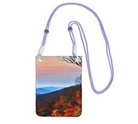 KLJnmbb Blue Ridge Mountains, borsa a tracolla per cellulare, da donna, da uomo, accessorio da viaggio, Viola, Taglia unica