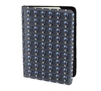 KLJnmbb Blue Stripe Stars Skull Print 14 cm passaporto viaggio portadocumenti sicuro compatto elegante per uomini e donne