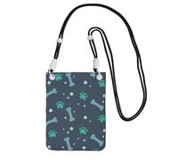 KLJnmbb Bones and dog artigli Stampa Donne Uomini Telefono Mobile Borsa Crossbody Bag Cell Pouch Portafoglio per Accessorio da Viaggio, Nero , Taglia unica