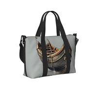 KLJnmbb Borsa a mano da viaggio con stampa di barche vichinghe antiche donne uomini tracolla Tote per weekend fughe palestra vacanze