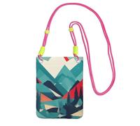 KLJnmbb Borsa a tracolla da viaggio con stampa di paesaggi di montagna per donne e uomini, per cellulare, accessorio da viaggio, Fucsia, Taglia unica