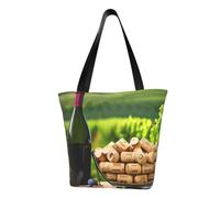 KLJnmbb Borsa a tracolla funzionale per bottiglie di vino, tappi e uva, da viaggio, spiaggia, borsa alla moda, per uso quotidiano, vacanze, lavoro, estate