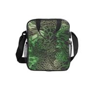 KLJnmbb Borsa per il pranzo trasparente con stampa serpente verde grande capacità contenitore da picnic scuola ufficio viaggi spiaggia