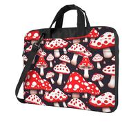 KLJnmbb Borsa pratica con stampa a fungo rosso bianco e borsa per laptop elegante e protettiva borsa versatile morbida per donne uomini, Nero , 15.6 inch