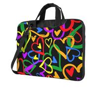 KLJnmbb Borsa pratica con stampa arcobaleno del gay pride, elegante e protettiva, borsa morbida versatile per donne e uomini, Nero , 15.6 inch