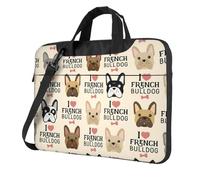 KLJnmbb Borsa pratica con stampa di bulldog francese, elegante e protettiva, borsa morbida versatile per donne e uomini, Nero , 15.6 inch
