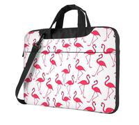 KLJnmbb Borsa pratica con stampa di fenicotteri rosa borsa elegante e protettiva per computer portatile versatile borsa morbida per donne uomini, Nero , 15.6 inch
